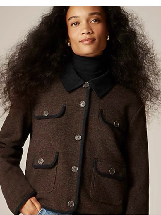 J. Crew Jackets & Blazers - J. Crew Brown Wool-Blend Button Jacket with Brown corduroy trim. Fall,winter